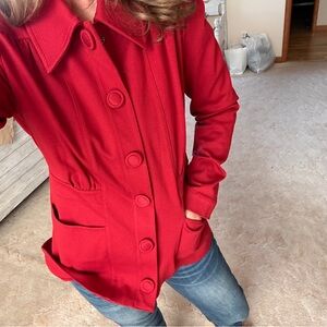 CAbi Spencer Snap Closing Vibrant Red Jacket- Small